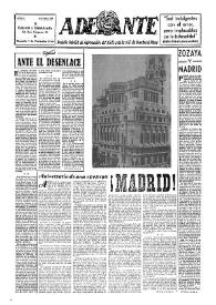 Adelante : Órgano del Partido Socialista Obrero Español de B.-du-Rh. (Marsella). Año III, núm. 106, 7 de noviembre de 1946 | Biblioteca Virtual Miguel de Cervantes