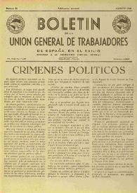 U.G.T. : Boletín de la Unión General de Trabajadores de España en Francia. Núm. 46, agosto de 1948 | Biblioteca Virtual Miguel de Cervantes
