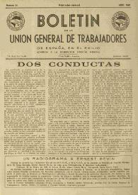 U.G.T. : Boletín de la Unión General de Trabajadores de España en Francia. Núm. 54, abril de 1949 | Biblioteca Virtual Miguel de Cervantes