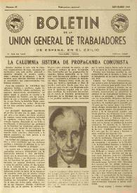 U.G.T. : Boletín de la Unión General de Trabajadores de España en Francia. Núm. 59, septiembre de 1949 | Biblioteca Virtual Miguel de Cervantes