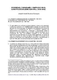 Propiedad, ciudadanía y sufragio en el constitucionalismo español (1808-1845) / Joaquín Varela Suanzes-Carpegna | Biblioteca Virtual Miguel de Cervantes