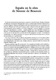 España en la obra de Simone de Beauvoir / José Manuel Cuenca Toribio y Soledad Miranda García | Biblioteca Virtual Miguel de Cervantes