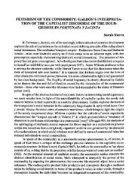 Fetishism of the Commodity: Galdos's Interpretation of the Capitalist Discourse of the Bourgeoisie in "Fortunata y Jacinta" / Sarah Sierra | Biblioteca Virtual Miguel de Cervantes