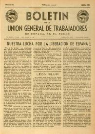 U.G.T. : Boletín de la Unión General de Trabajadores de España en Francia. Núm. 66, abril de 1950 | Biblioteca Virtual Miguel de Cervantes