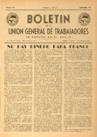 U.G.T. : Boletín de la Unión General de Trabajadores de España en Francia. Núm. 72, octubre de 1950 | Biblioteca Virtual Miguel de Cervantes