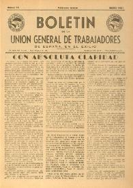 U.G.T. : Boletín de la Unión General de Trabajadores de España en Francia. Núm. 75, enero de 1951 | Biblioteca Virtual Miguel de Cervantes