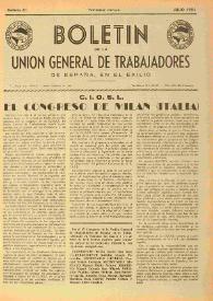 U.G.T. : Boletín de la Unión General de Trabajadores de España en Francia. Núm. 81, julio de 1951 | Biblioteca Virtual Miguel de Cervantes