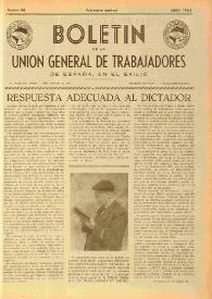 U.G.T. : Boletín de la Unión General de Trabajadores de España en Francia. Núm. 90, abril de 1952 | Biblioteca Virtual Miguel de Cervantes