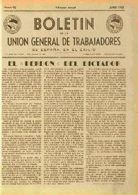 U.G.T. : Boletín de la Unión General de Trabajadores de España en Francia. Núm. 92, junio de 1952 | Biblioteca Virtual Miguel de Cervantes