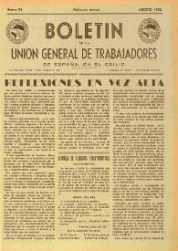 U.G.T. : Boletín de la Unión General de Trabajadores de España en Francia. Núm. 94, agosto de 1952 | Biblioteca Virtual Miguel de Cervantes