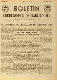 U.G.T. : Boletín de la Unión General de Trabajadores de España en Francia. Núm. 95, septiembre de 1952 | Biblioteca Virtual Miguel de Cervantes
