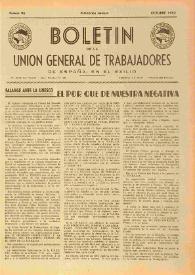U.G.T. : Boletín de la Unión General de Trabajadores de España en Francia. Núm. 96, octubre de 1952 | Biblioteca Virtual Miguel de Cervantes