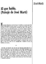 El que habla (Paisaje de José Martí) / Jacques Ancet ; traducción de Blas Matamoro | Biblioteca Virtual Miguel de Cervantes