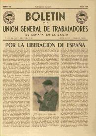 U.G.T. : Boletín de la Unión General de Trabajadores de España en Francia. Núm. 113, marzo de 1954 | Biblioteca Virtual Miguel de Cervantes