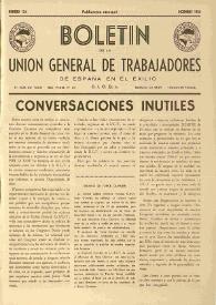 U.G.T. : Boletín de la Unión General de Trabajadores de España en Francia. Núm. 134, diciembre de 1955 | Biblioteca Virtual Miguel de Cervantes