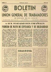 U.G.T. : Boletín de la Unión General de Trabajadores de España en Francia. Núm. 139, mayo de 1956 | Biblioteca Virtual Miguel de Cervantes