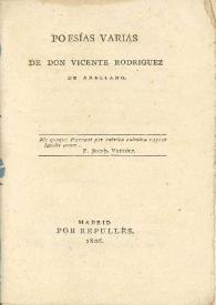 Poesías varias de Don Vicente Rodríguez de Arellano | Biblioteca Virtual Miguel de Cervantes