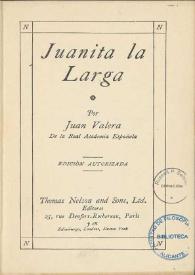 Juanita la larga / por Juan Valera | Biblioteca Virtual Miguel de Cervantes