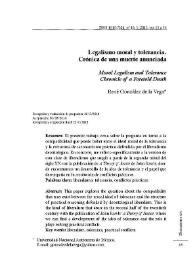 Legalismo moral y tolerancia. Crónica de una muerte anunciada / René González de la Vega | Biblioteca Virtual Miguel de Cervantes