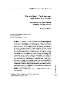 Universalismo y Particularismo: desde la Moral al Derecho / Ezequiel Monti | Biblioteca Virtual Miguel de Cervantes