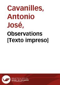 Observations | Biblioteca Virtual Miguel de Cervantes