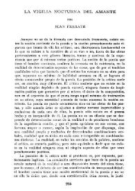 La vigilia nocturna del amante / Juan Ferraté | Biblioteca Virtual Miguel de Cervantes