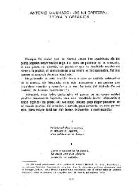 Antonio Machado: "De mi cartera". Teoría y creación / Aurora de Albornoz | Biblioteca Virtual Miguel de Cervantes