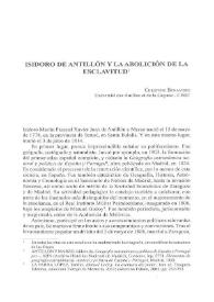 Isidoro de Antillón y la abolición de la esclavitud / Christine Benavides | Biblioteca Virtual Miguel de Cervantes