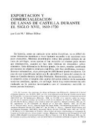 Exportación y comercialización de lanas de Castilla durante el siglo XVII (1670-1720) / Luis M.ª Bilbao Bilbao | Biblioteca Virtual Miguel de Cervantes