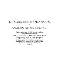 Más información sobre El agua del Manzanares o Cuando el río suena... / Carlos Arniches