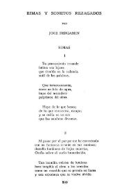 Rimas y sonetos rezagados / por José Bergamín | Biblioteca Virtual Miguel de Cervantes