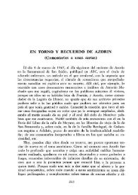 En torno y recuerdo de Azorín (Comentarios a unas cartas) / Francisco Vega Díaz | Biblioteca Virtual Miguel de Cervantes