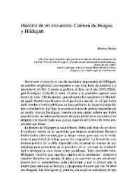 Historia de un encuentro: Carmen de Burgos y Hildegard / Blanca Bravo | Biblioteca Virtual Miguel de Cervantes
