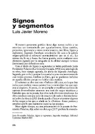Signos y segmentos / Luis Javier Moreno | Biblioteca Virtual Miguel de Cervantes