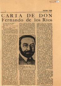Carta de Don Fernando de los Ríos a Ginés Ganga. New York, 7 de noviembre de 1942 | Biblioteca Virtual Miguel de Cervantes