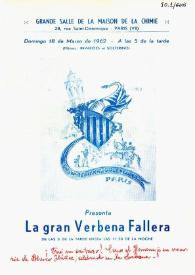 Folleto sobre la representación "La gran Verbena Fallera" | Biblioteca Virtual Miguel de Cervantes