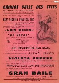 Folleto sobre la representación "Gran verbena fogueril 1963" | Biblioteca Virtual Miguel de Cervantes