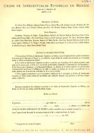Unión de Intelectuales Españoles en México. Miembros y estatutos | Biblioteca Virtual Miguel de Cervantes