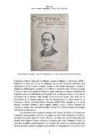 Colección Cvltvra. Selección de Buenos Autores Antiguos y Modernos (1916 - 1923) [Semblanza] / Freja I. Cervantes | Biblioteca Virtual Miguel de Cervantes