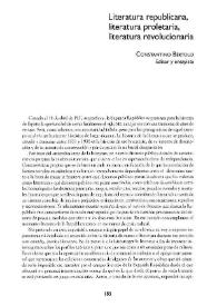 Literatura republicana, literatura proletaria, literatura revolucionaria / Constantino Bértolo | Biblioteca Virtual Miguel de Cervantes