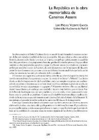 La República en la obra memorialista de Cansinos Assens 
 / Luis Miguel Vicente García | Biblioteca Virtual Miguel de Cervantes