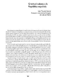 Gratitud cubana a la República española  / Luis Toledo Sande | Biblioteca Virtual Miguel de Cervantes