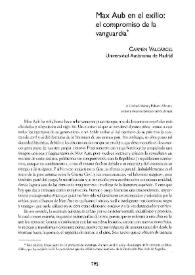 Max Aub en el exilio: el compromiso de la vanguardia  / Carmen Valcárcel | Biblioteca Virtual Miguel de Cervantes