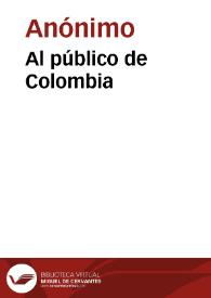 Al público de Colombia | Biblioteca Virtual Miguel de Cervantes