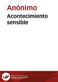 Acontecimiento sensible | Biblioteca Virtual Miguel de Cervantes