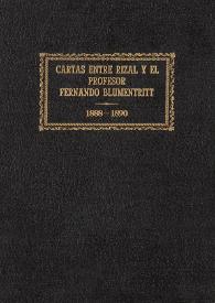 Cartas entre Rizal y el profesor Fernando Blumentritt. Segunda parte / José Rizal | Biblioteca Virtual Miguel de Cervantes