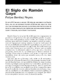 El siglo de Ramón Gaya / Felipe Benítez Reyes | Biblioteca Virtual Miguel de Cervantes