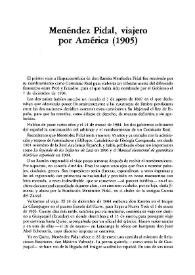 Menéndez Pidal, viajero por América (1905) / Antonio Lago Carballo | Biblioteca Virtual Miguel de Cervantes