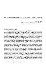 Un tema costumbrista: las horas de la ciudad / José Escobar | Biblioteca Virtual Miguel de Cervantes