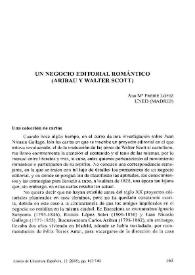 Un negocio editorial romántico (Aribau y Walter Scott) / Ana M.ª Freire López | Biblioteca Virtual Miguel de Cervantes